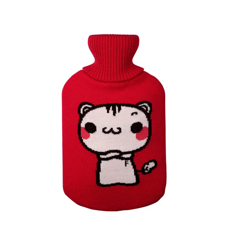 Вязаная крышка только для бутылки с горячей водой 2000 мл термопакет разогрева рук