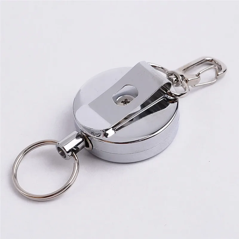 

Recoil Sporty Retractable Alarm Key Ring Resilience Steel Wire Rope Elastic Keychain Anti Lost Yoyo Ski Pass ID Card Bag Charm