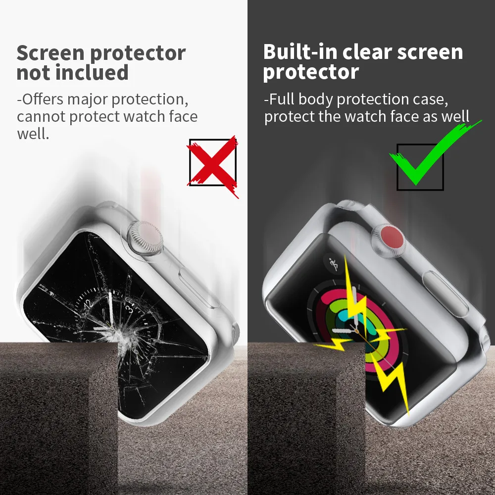 Защитная крышка для экрана Apple Watch чехол с гальваническим покрытием пластиковый