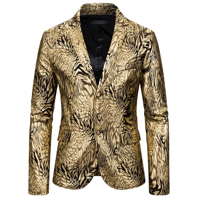

Fashion Sliver Snake Pattern Print Blazer Men DJ Bar Nightclub Blazer Mens Wedding Groom Prom Suit Blazer Jacket Stage Costumes