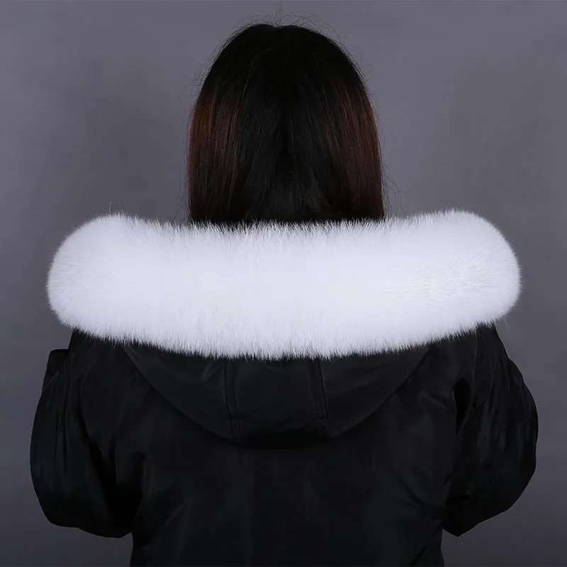 Воротник из лисьего меха 100% натуральный Лисий Мех шарфы для женщин теплое пальто