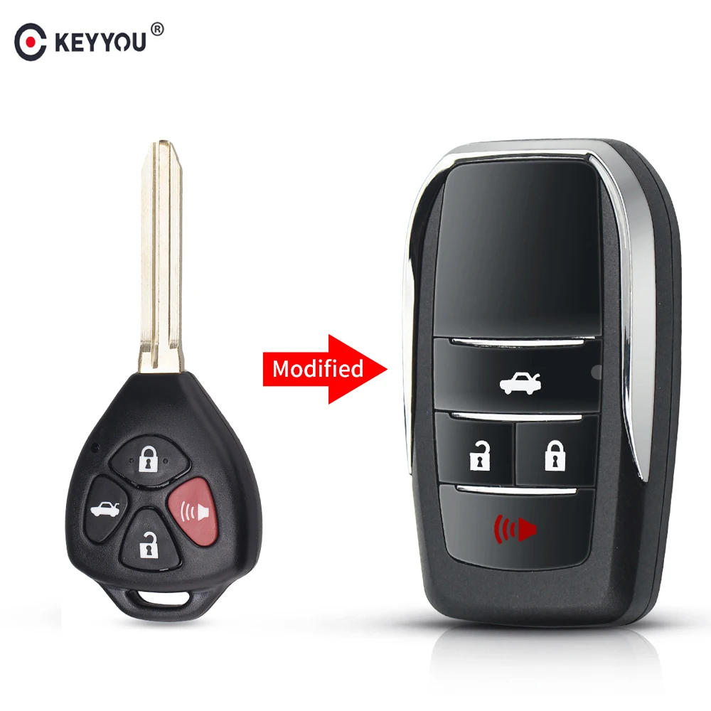 KEYYOU 3 + 1 кнопочный съемный сменный Сменный Чехол для автомобильного ключа Toyota Scion