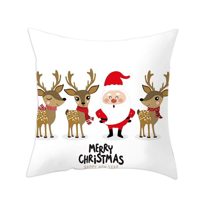 

Christmas Santa Claus Print Pillow Case Polyester Home Pillow Cover Xmas Home Decoration Christmas Pillow Case Bedroom