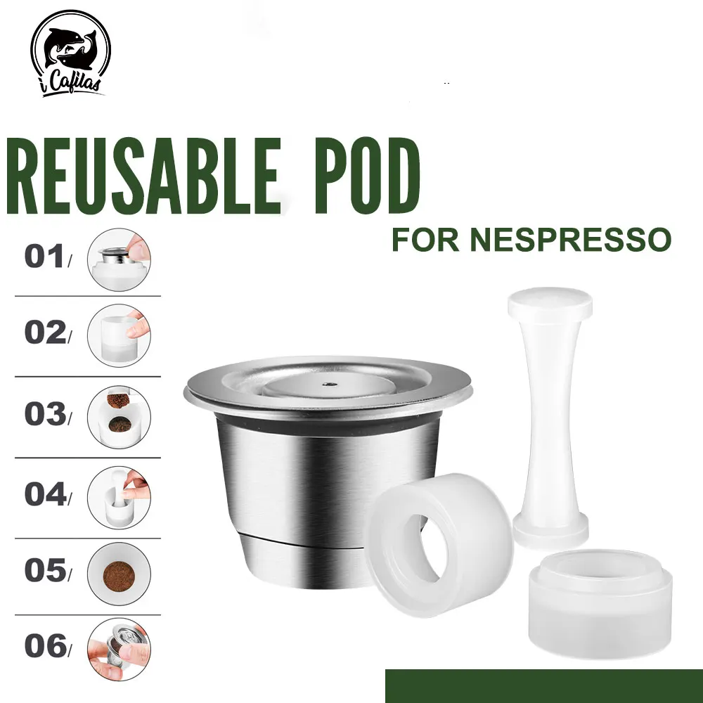 Многоразовая кофейная капсула для Nespresso Coffee Machien из нержавеющей стали с