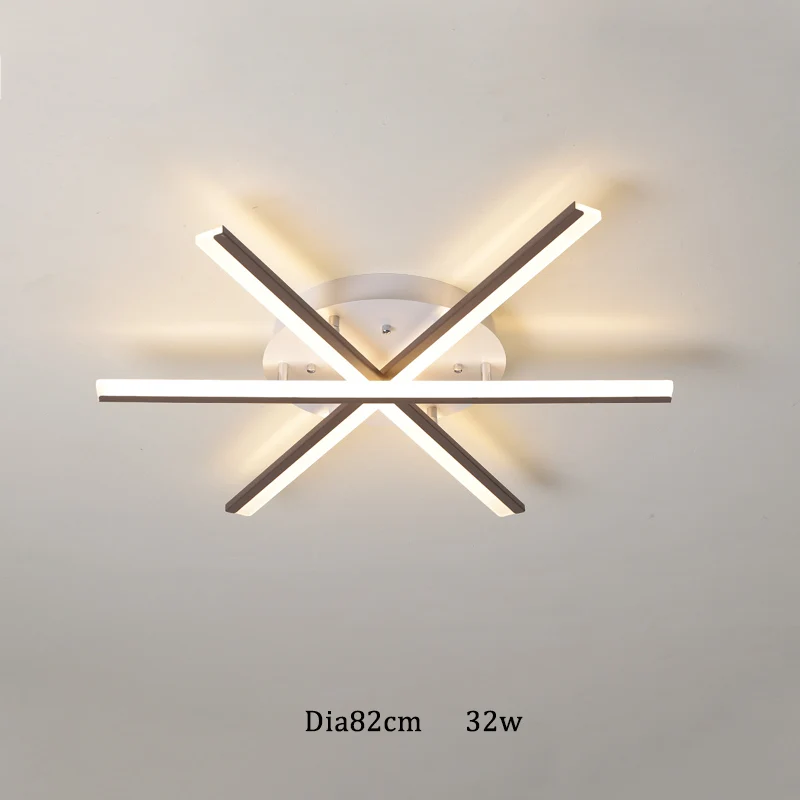 Brown-Dia82cm Современный акриловый светодиодный потолочный светильник для гостиной, спальни, кухни, дизайнерское декоративное домашнее освещение, люстра, AC90-260V - Цвет абажура: Brown-Dia82cm
