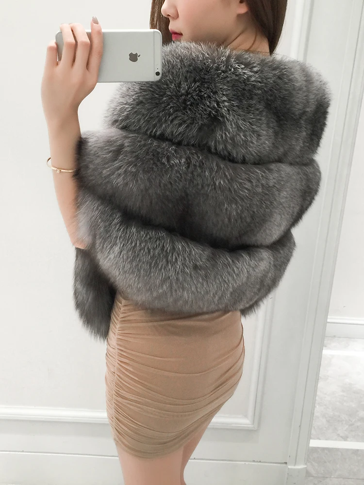 Real Fox Fur Shawl poncho stole with tassels shrug cape robe tippet wrap with raccoon fur collar women