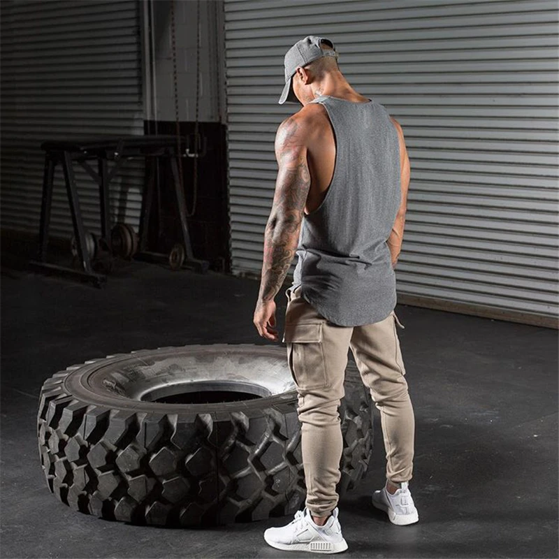 

Gorilla Wear Stylish Cotton Sleeveless Vest Male Fitness Muscle Shirt Male Undershirt Gym Bodybuilding Fitness Vest Fitness Male