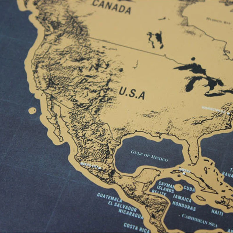 Настенные стикеры OIMG персонализированная карта мира стираемый черный цвет