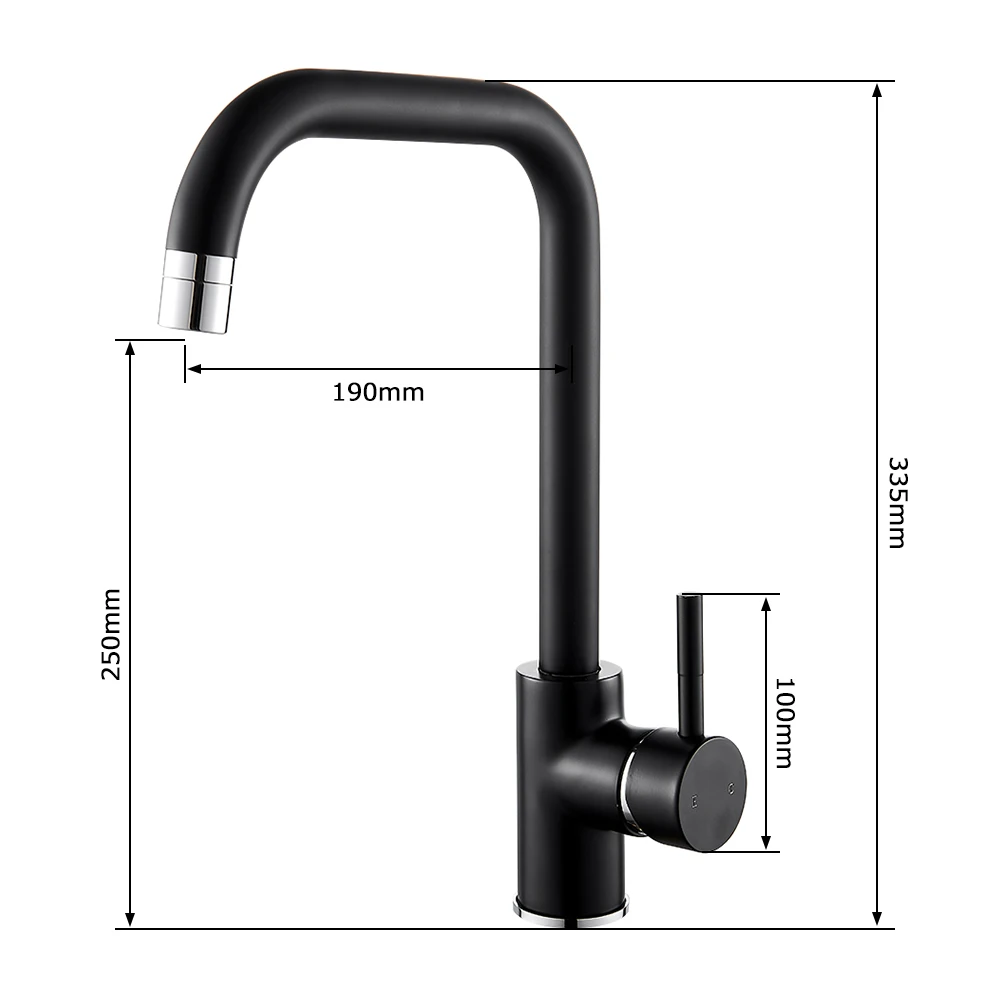 

Kitchen Faucet Black Hot and Cold Water Taps Single Handle Basin Sink Mixer Tap Bathroom Faucet Torneiras Monocomando