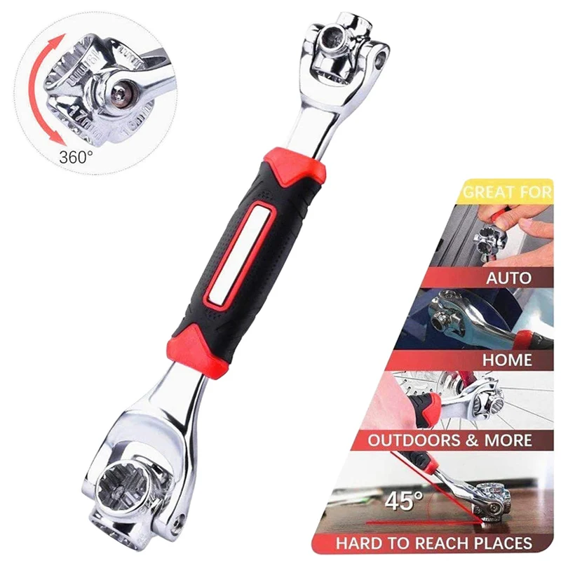 

Universal wrench 48 in 1 Swivel Head Multi Tool Spanner Tools Socket Works with Spline Bolts,Tiger Wrench Car Repair