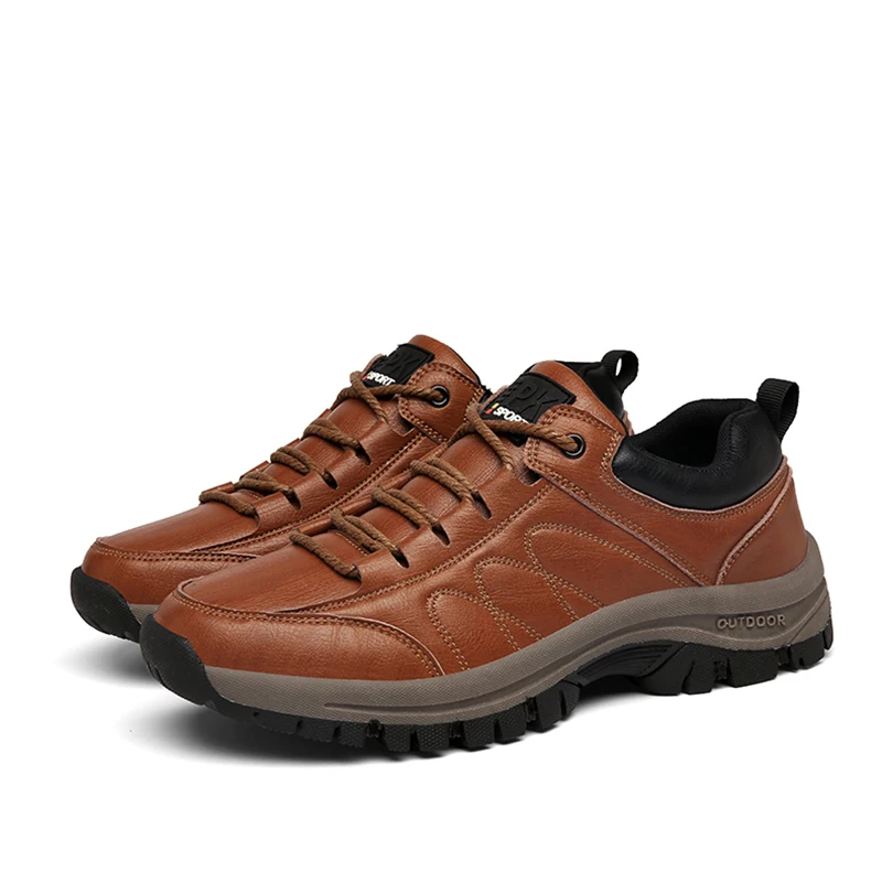 Мужские ботинки из натуральной телячьей кожи зимние теплые плюшевые кроссовки с