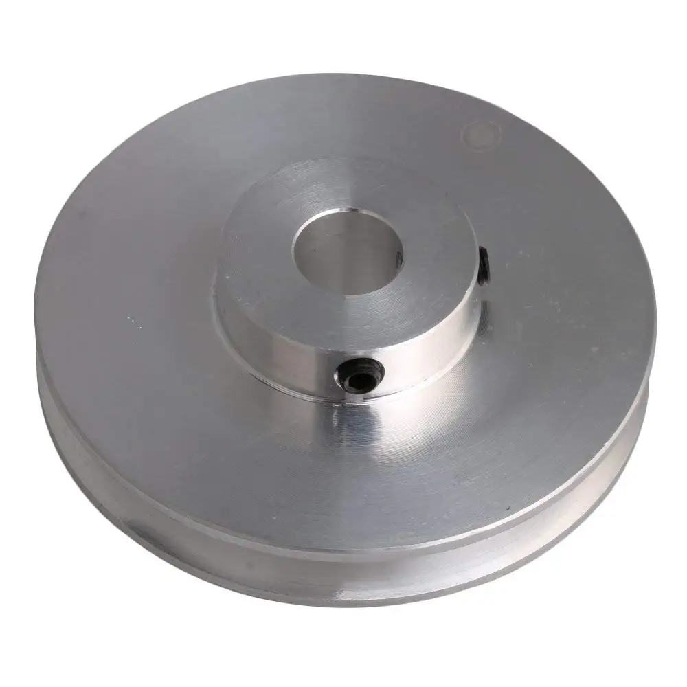 58x16MM Silver Aluminum Alloy Single Groove Fixed Bore Pulley for Motor Shaft 3-5MM PU Round Belts