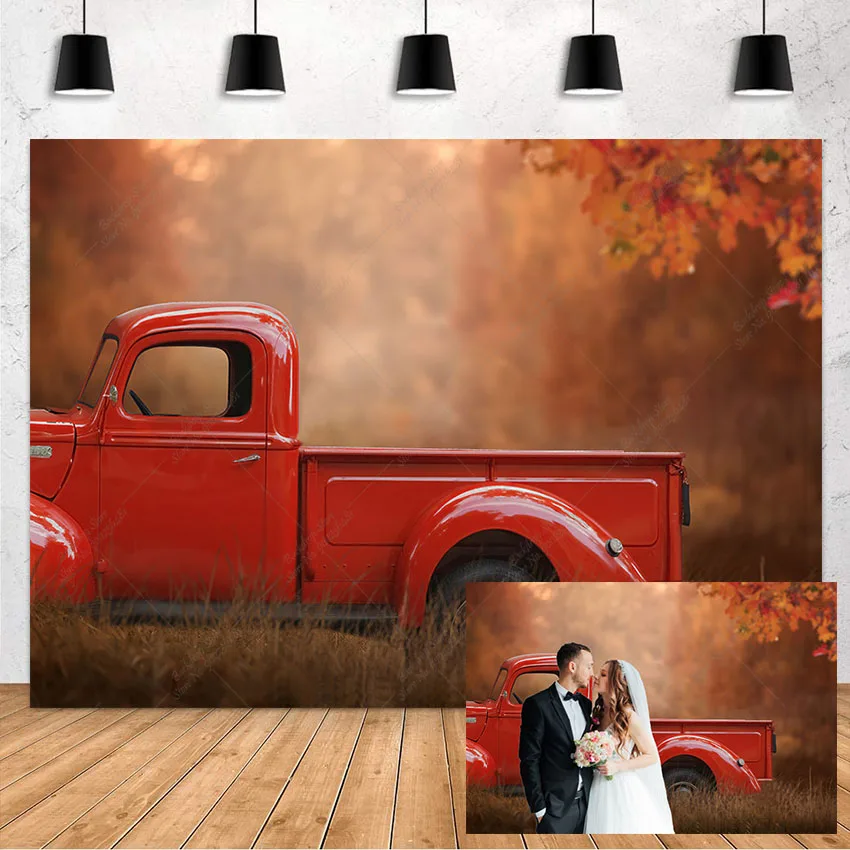 

Осенний фон Avezano для фотосъемки Свадьба Дети Портрет красный грузовик кленовые листья сено фон для студийной фотосъемки
