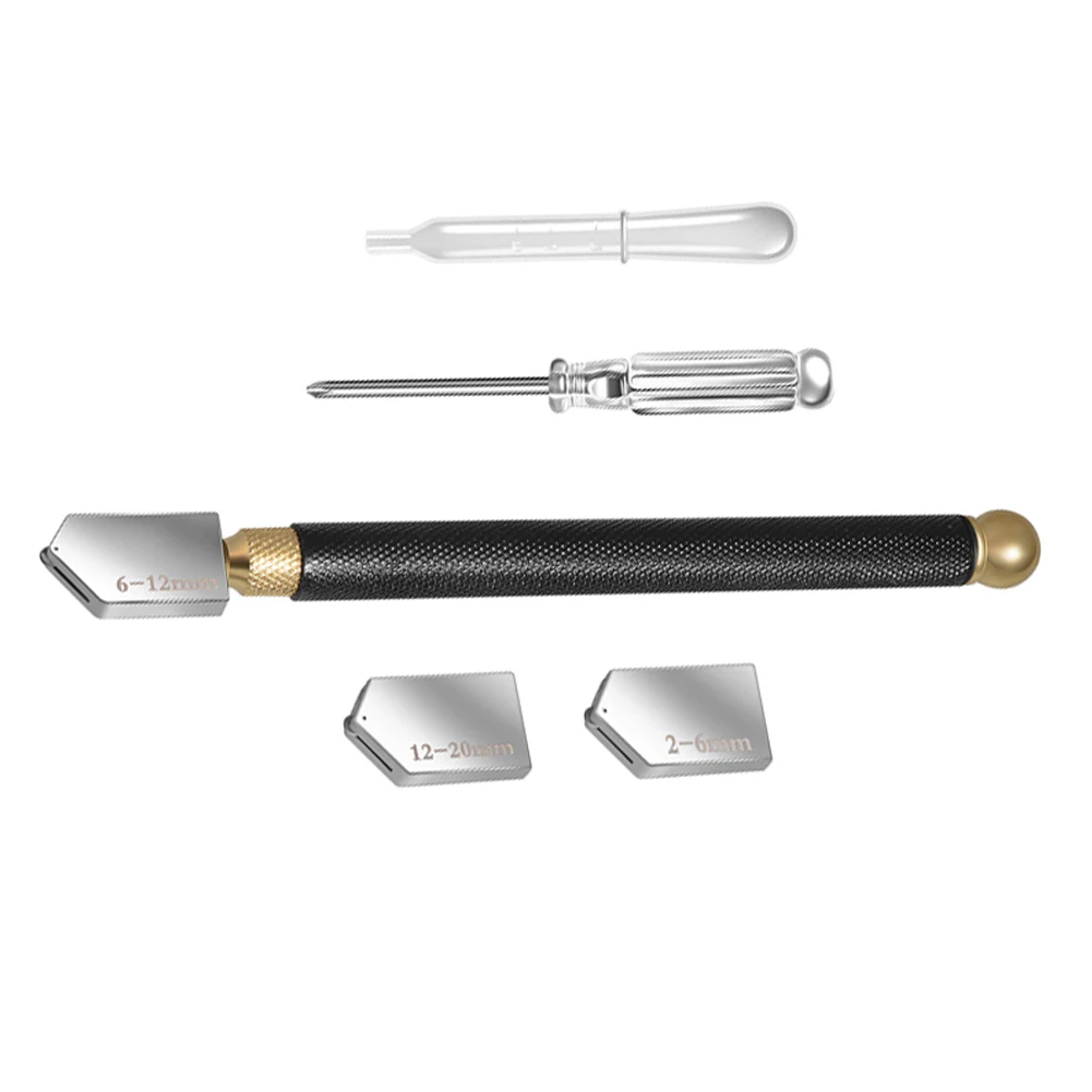 

5pcs Glass Cutter Tools, Pencil Style Glass Cutter and Grip Glass Cutter, Glass Tile Cutter Glass Cutter Kit 2-20mm Screwdriver