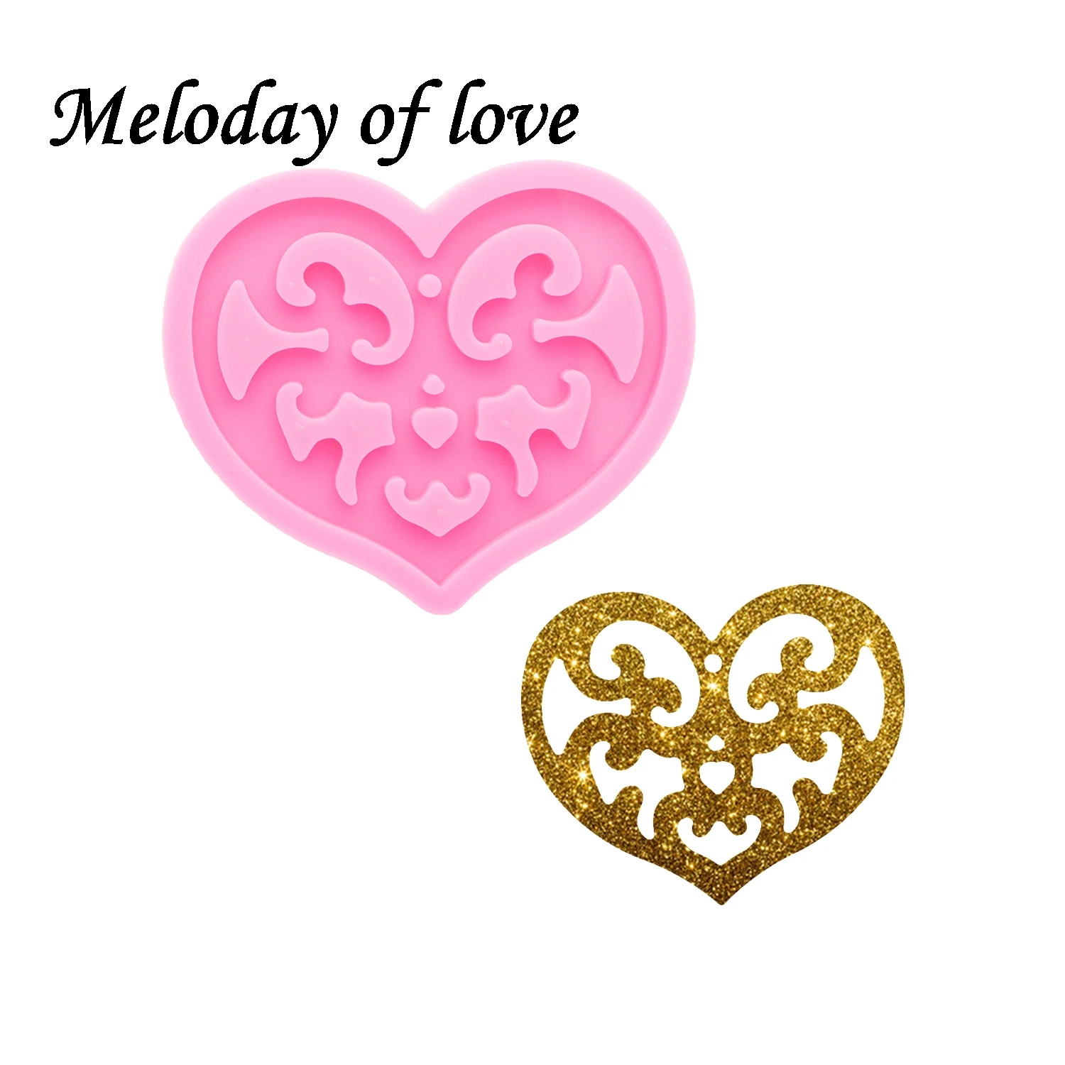 Глянцевое сердце с вырезами в виде лапы/головоломка/брелок подковы для