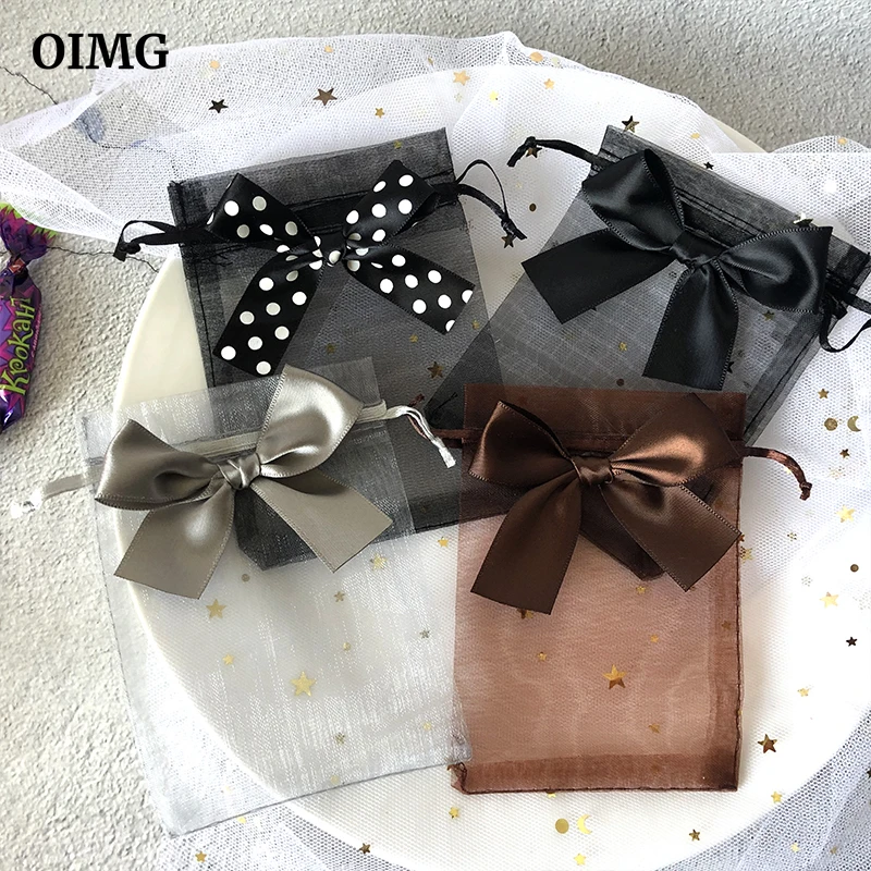 

10x15 Organza Bag Jewellery Packaging Net Custom Made Wholesale Exquisite Butterfly Bag Wedding Gift Drawstring Yarn Bags 10pcs