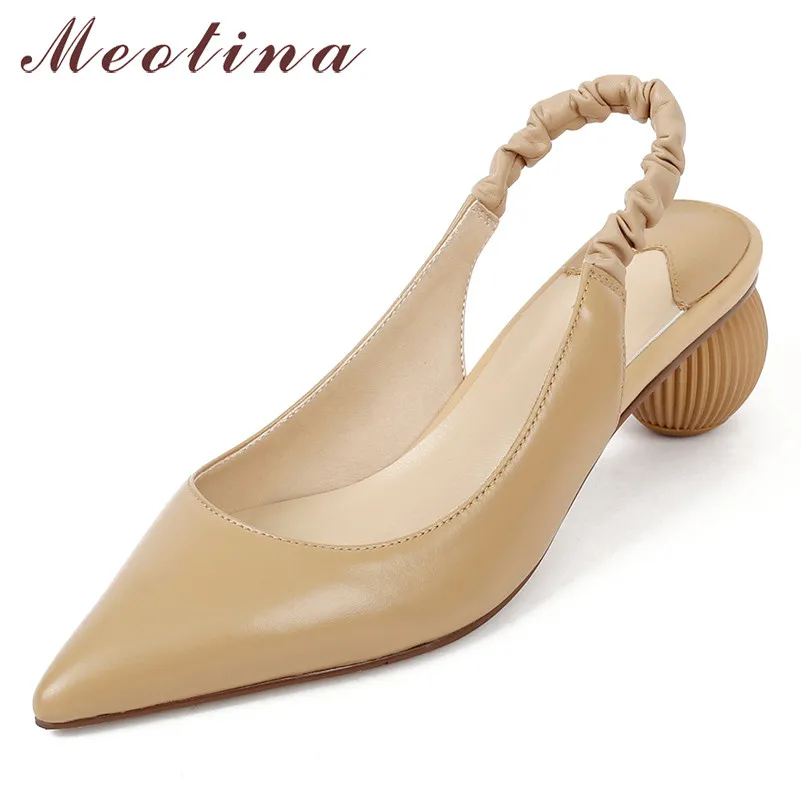 Meotina/женские туфли-лодочки на высоком каблуке обувь из натуральной кожи