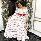 Женское платье с открытыми плечами, длинное шифоновое платье с принтом