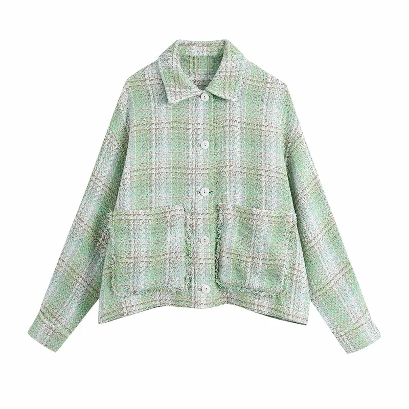 

Nice Oversize Women Turn-down Collar Blouse New Spring-autumn Vogue Ladies Casual Loose Shirt Female Checked Textured Shirt