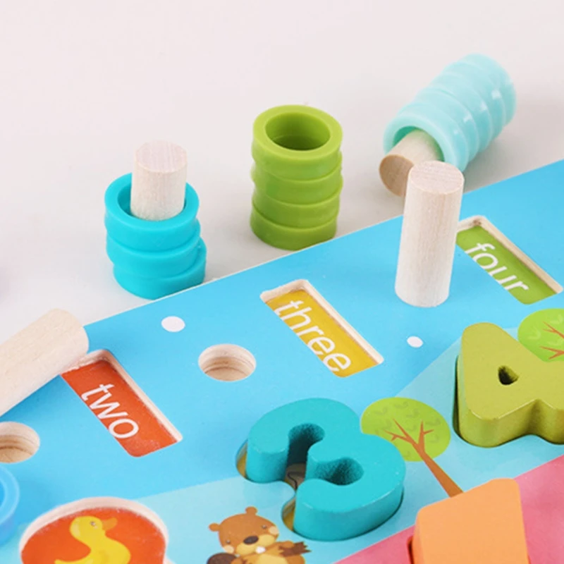 

Montessori Wooden Toys Early Childhood Education Digital Building Block Busy Boa