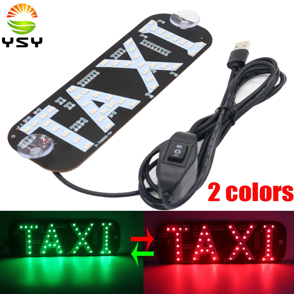 YSY 1pcs NEW model Taxi With USB Light 2 colors Sign 5V Led Windscreen Cab indicator Lamp Signal Light Windshield Lamp