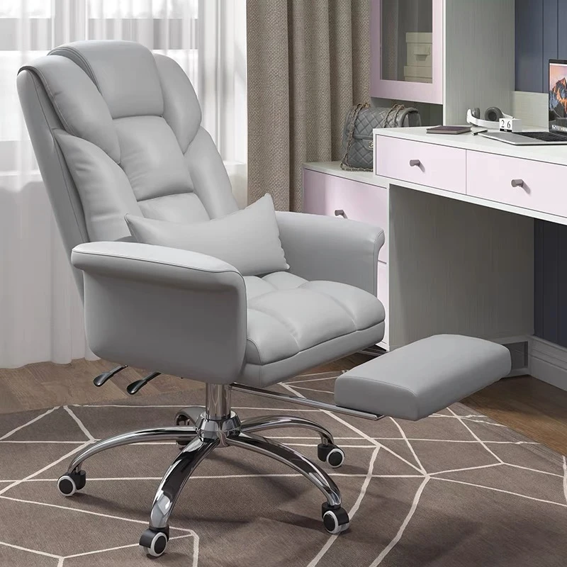 

Computer Gaming Chair Home PU Leather Executive Swivel Gamer Chair Lifting Rotatable Armchair Footrest Adjustable Desk Chair