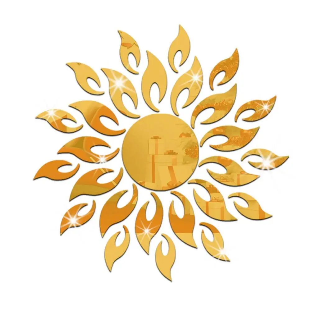 Съемное 3D солнцезащитное зеркало с узором Наклейка на стену обои домашний декор