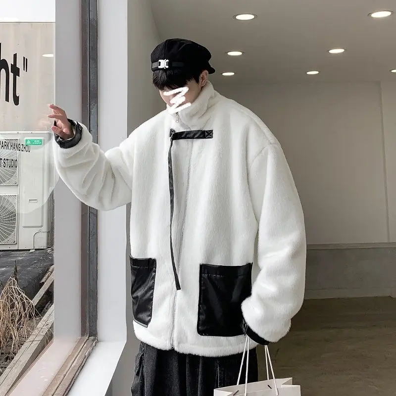 

Парка мужская зимняя, из искусственной кожи, с хлопковой подкладкой, водонепроницаемая, свободная, 2020