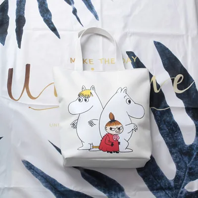 Moomin Muumi Новая модная сумка мультяшная белая тканевая сумка легкая Милая печать 41 см* 30 см* 10 см Холщовая Сумка Сумочка muumi ручная сумка - Цвет: 2