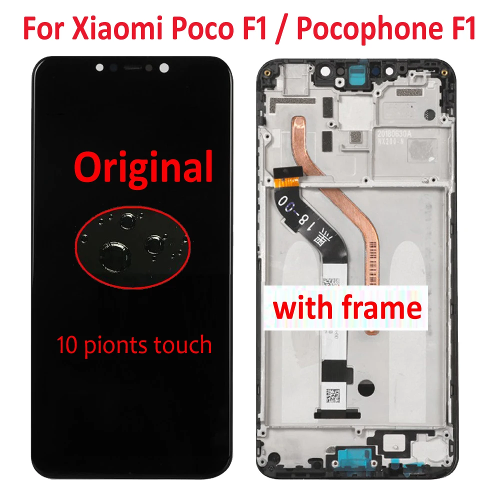 Оригинальный дисплей Poco F1 6 18 дюйма полный ЖК дигитайзер сенсорного экрана в