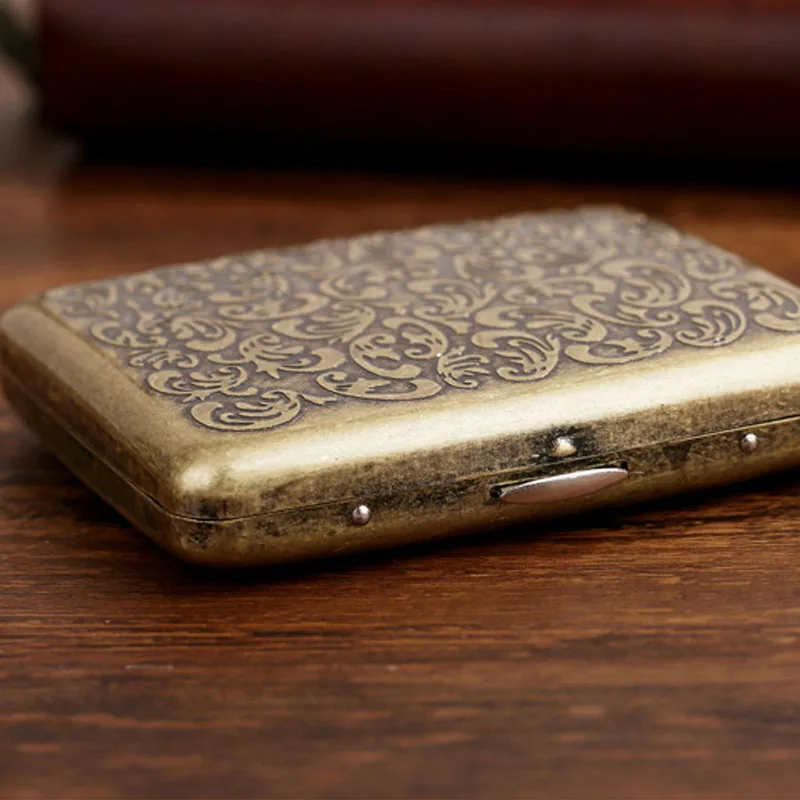 Винтажный Бронзовый чехол для сигарет Константин металлический портативный