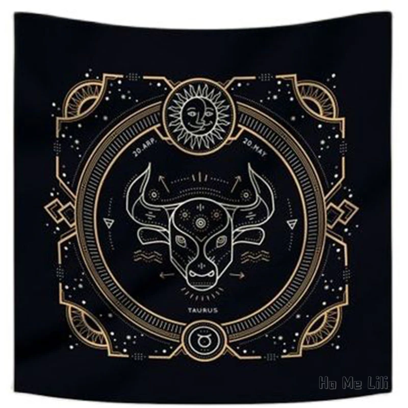 Taurus Zodiac Astrology By Ho Me Lili Tapestry Wall Art Decor For Living Room Bedroom