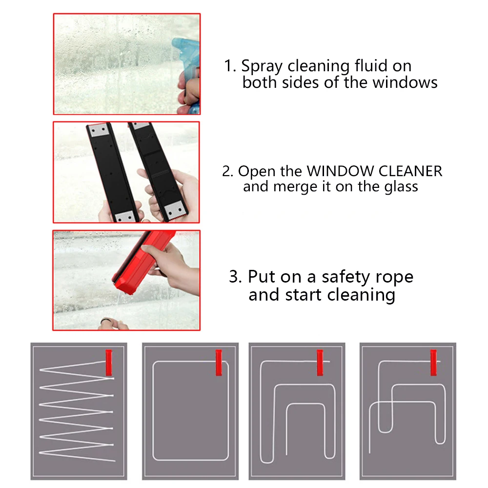 ADOREHOUSE-limpiador de ventanas magn&eacute;tico ZK20, cepillo magn&eacute;tico de doble cara para lavar ventanas, cepillo de vidrio magn&eacute;tico, herramienta de limpieza del hogar-4