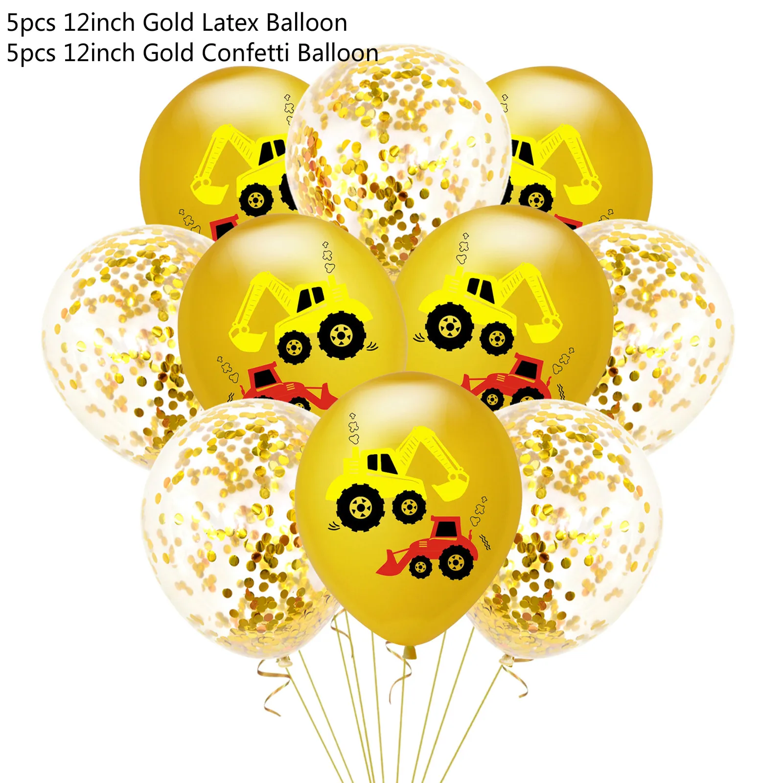 1 Строительство экскаватор автомобиль латекс воздушный шар Globos баннер торт Топпер для счастливого дня рождения тема вечерние украшения для детей - Цвет: 1