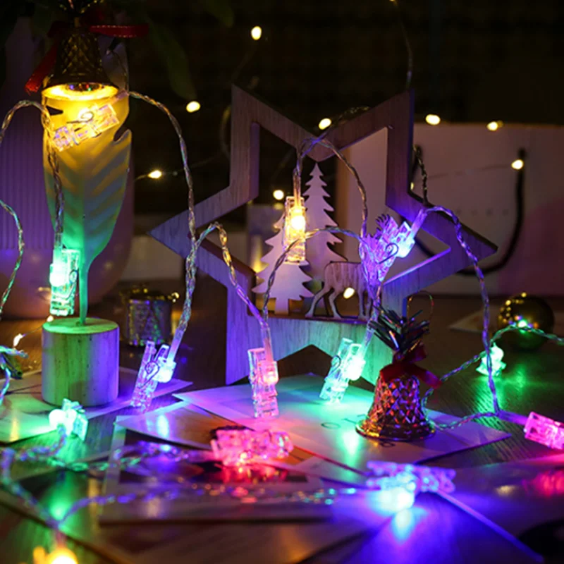 Светодиодная гирлянда на праздник зажим для фотографий подвесные украшения