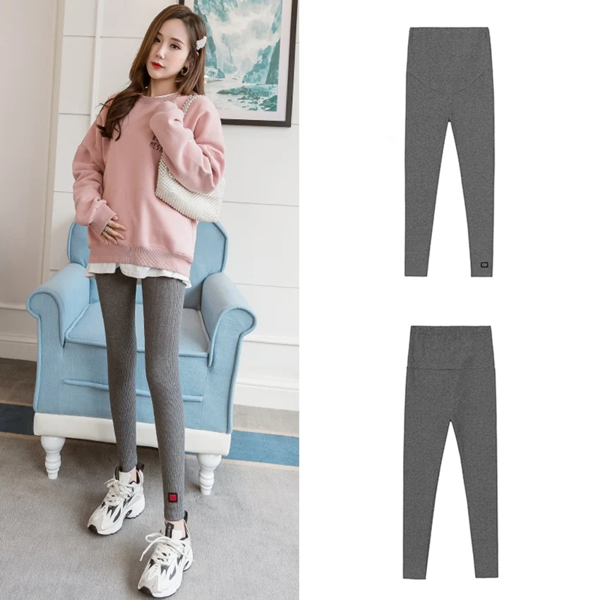 Осенне зимние Новые Леггинсы для беременных женщин эластичные леггинсы в