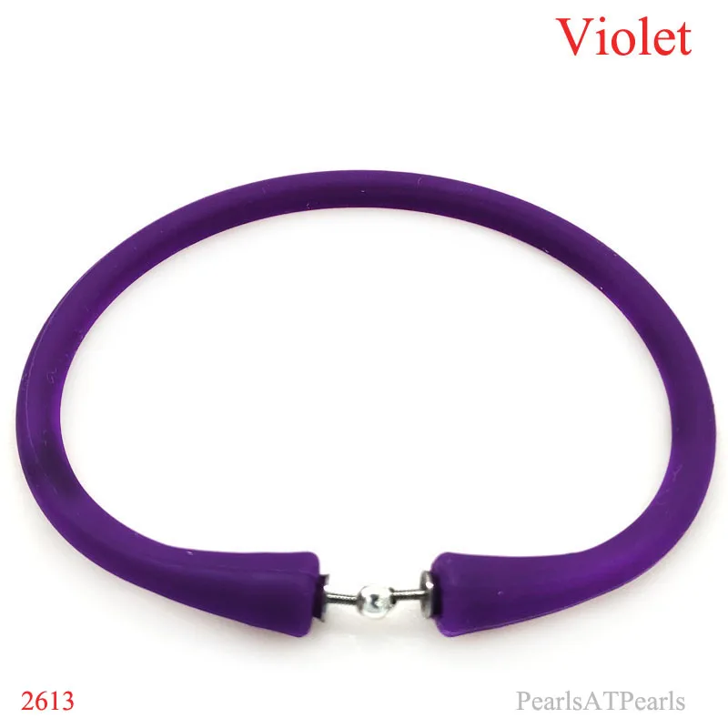 

Wholesale 7.5 inches/180mm Violet Rubber Silicone Band for Custom Bracelet