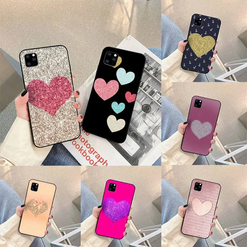 

Gold Rose Love heart Phone Case For iphone 5s 6 7 8 11 12 plus xsmax xr pro mini se Cover Fundas Coque
