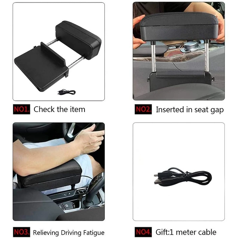 

Universal Car Armrest Box Elbow Support Adjustable Car Center Console Arm Rest Stand By Wireless Charging