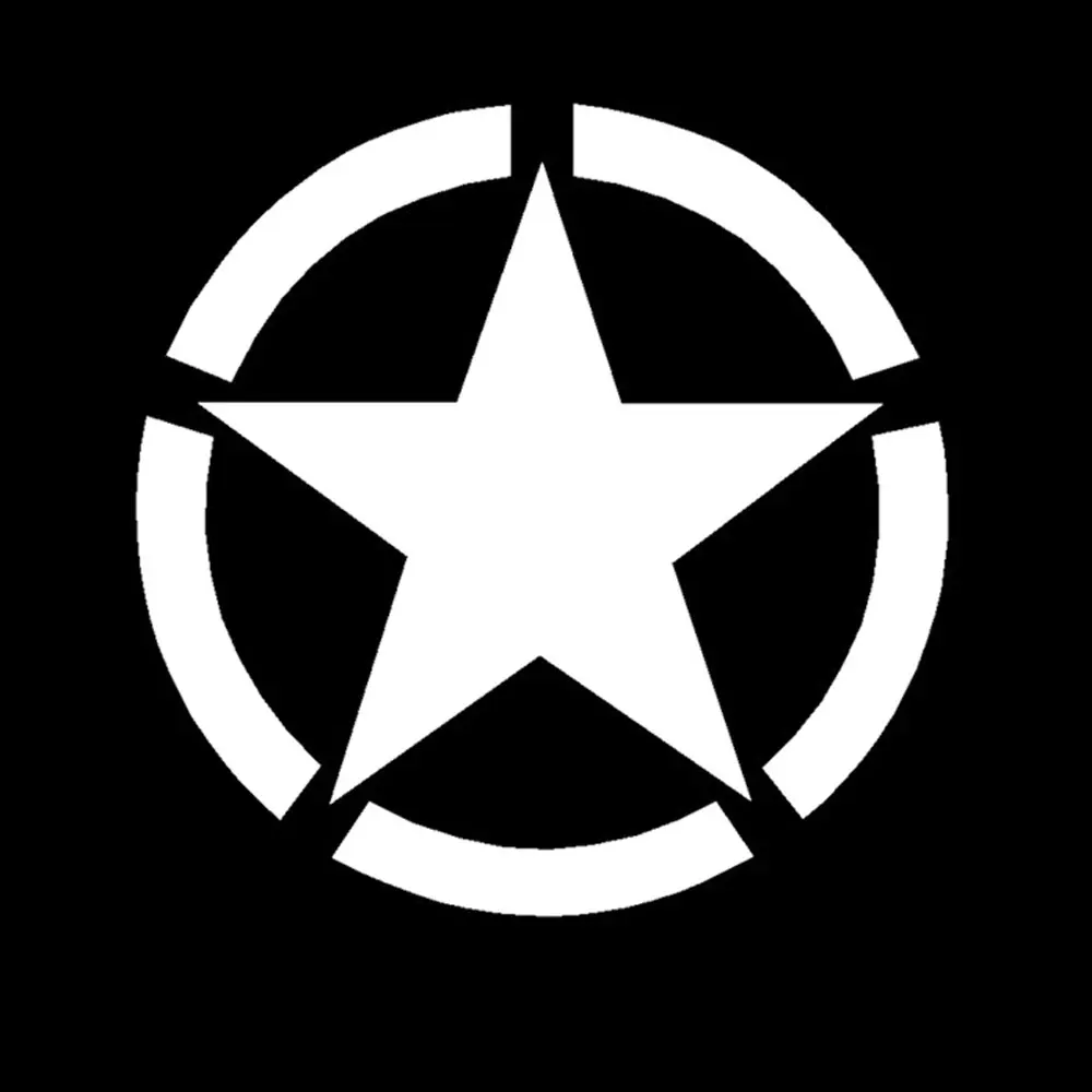 

1Pcs Stars Vinyl Car Decal USA Army, White Black Die Cut Decal Bumper Sticker for Windows, Cars, Trucks, Laptops, Etc