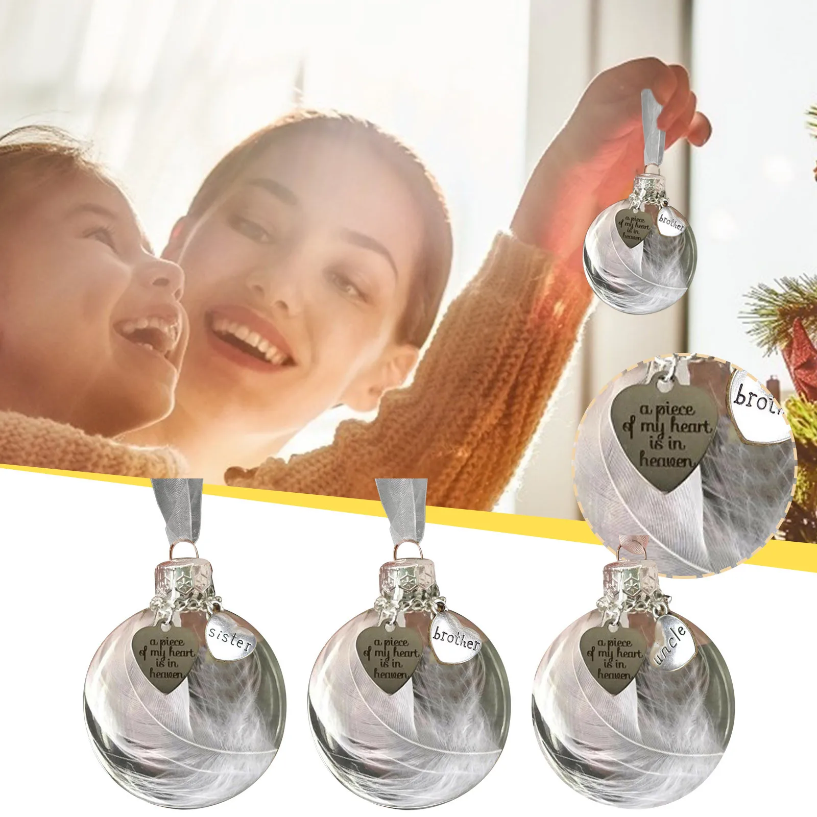 

Creative Light Bulb Ball Into Feather Christmas Tree Decoration Crystal Bottle Transparent Light Bulb Cup Christmas Decoration