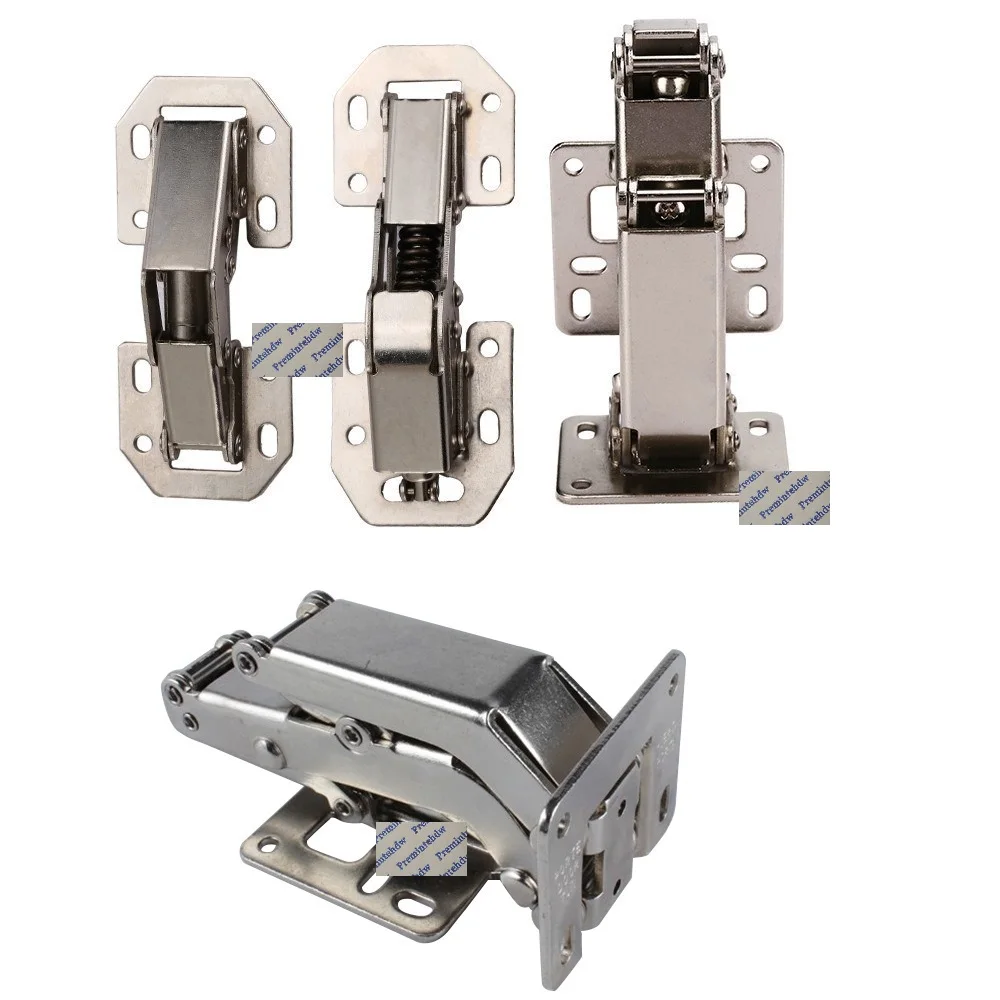 

2Pcs Face Mount Non-Mortise Concealed 90 170 Degrees Open Spring Furniture Cupboard Hinge Regular Soft Close Hydraulic