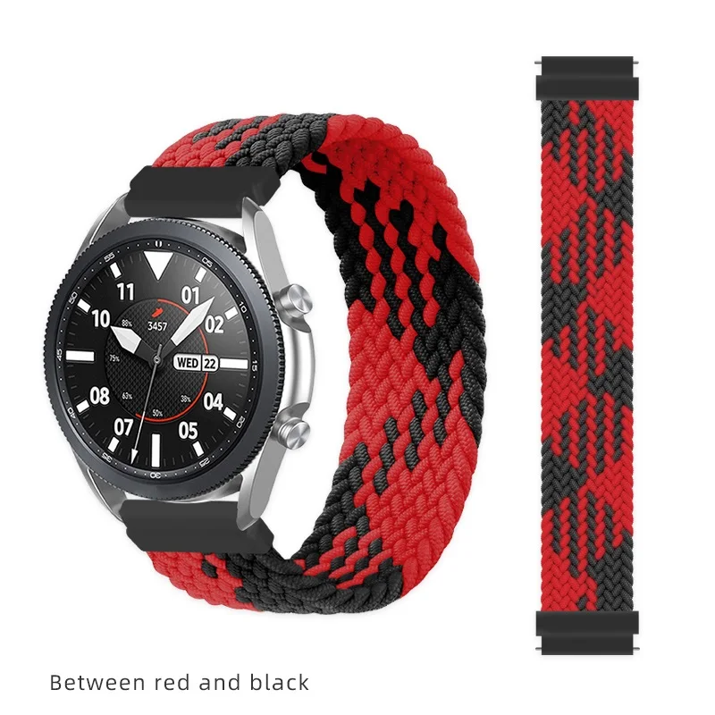 

GOOSUU 20mm 22mm Braided Solo Loop Band For Huawei Watch GT 2 Pro 2e Strap For Samsung Galaxy Watch 3 41/45mm Active 2 Gear S3