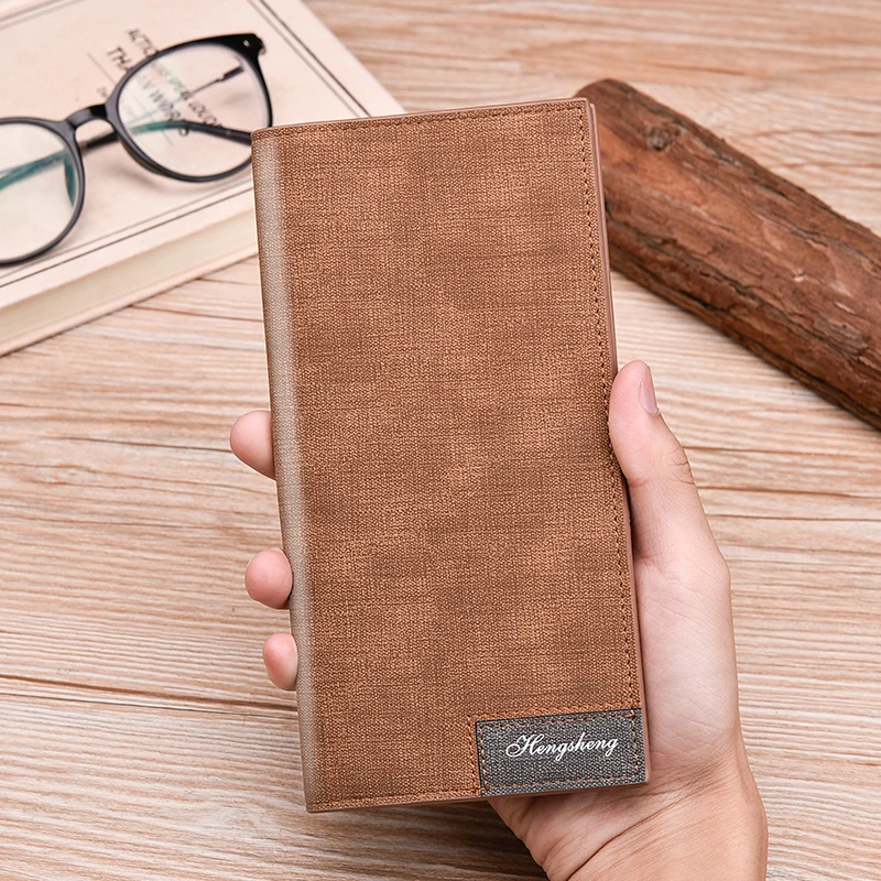 Мужские длинные кошельки клатч кожа для мужчин кошелек Ретро стиль из