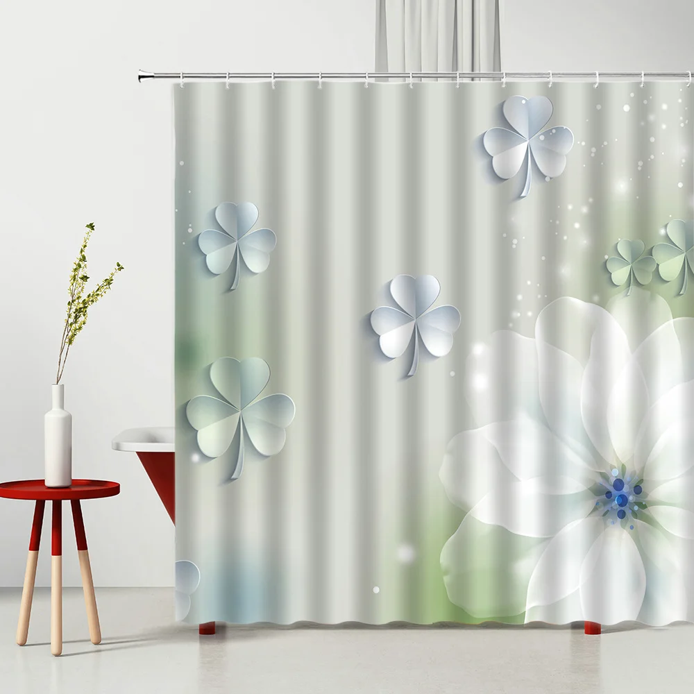 Весенние шторы для душа с цветами украшение ванны из чистой белой текстуры