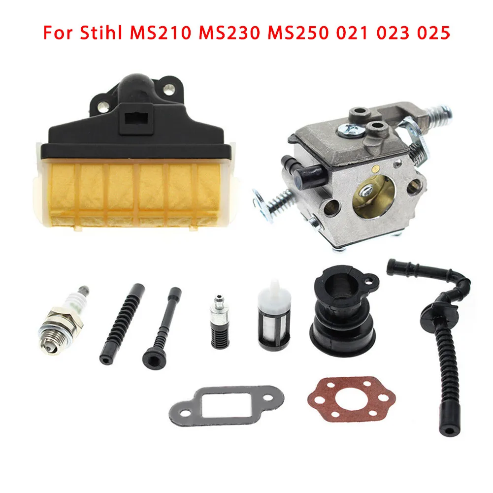 

Carburetor Carb Air Filter Kit For Stihl MS210 MS230 MS250 021 023 025 Chainsaw Fuel Pipe Spark Plug Oil Filter