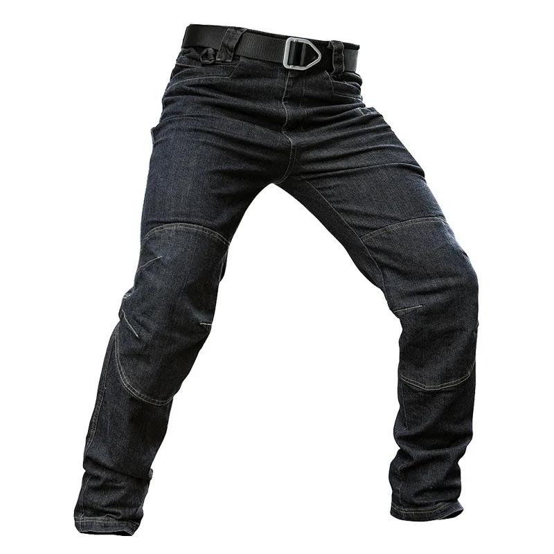 

Men's Stretch Jeans Pant Military Straight Denim Tactical Long Trousers City Security Special Force Combat Pant Outdoor Trousers