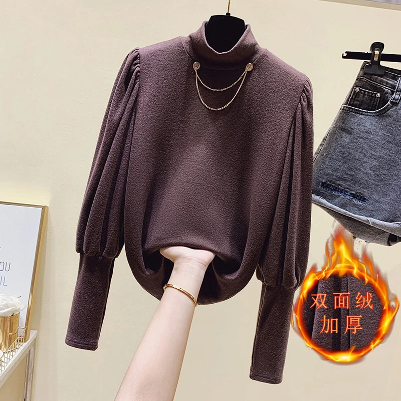 

BOBOKATEER Long Sleeve Fshion T Shirt Women Clothes Plus Size Turtleneck Woman Tshirts Black Tee Shirt Femme Top Camisetas Mujer