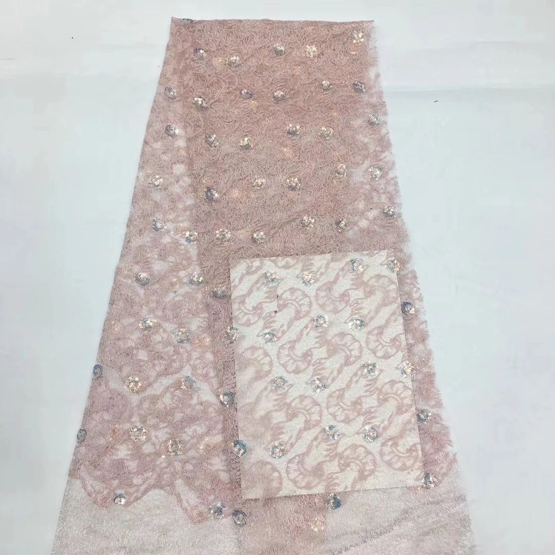 

African sequin lace fabric high quality French tulle lace fabric 2020 Nigeria lace fabric embroidery female XX3729
