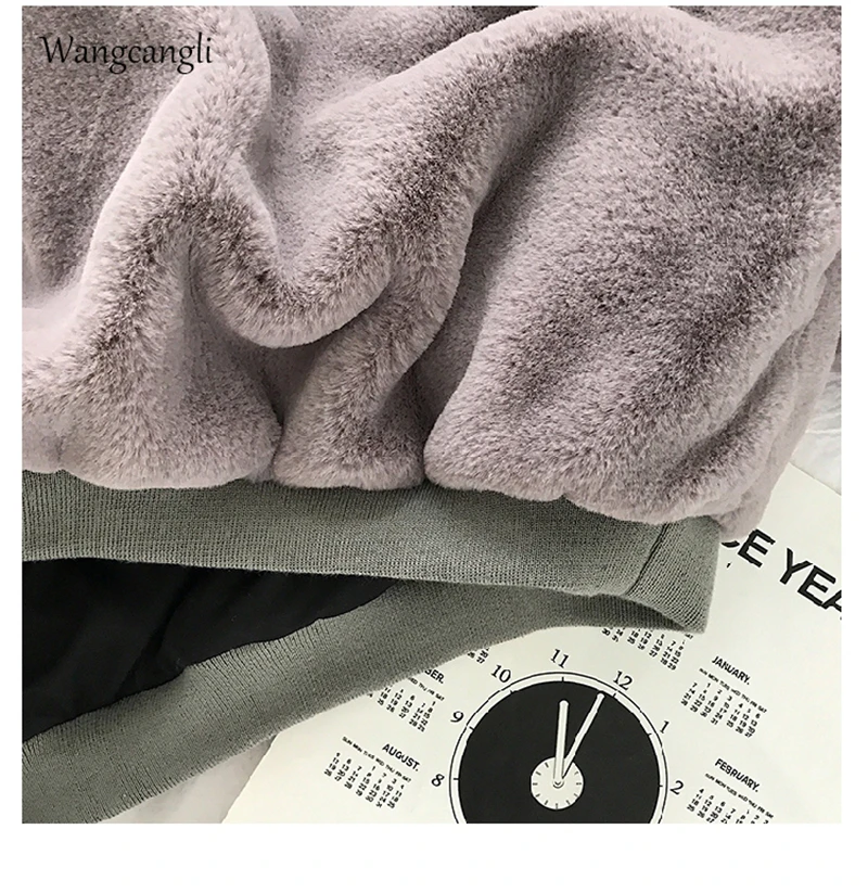 

Wangcangli Autumn Winter Coats Soild Sweet Hooded Women Harajuku Loose Casual Warm Hoodies Ladies Fleece Flannel Pullover Female